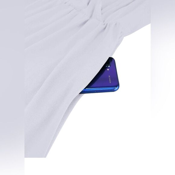 STYLEWORDV NeckFloral/Solid Spaghetti StrapSummer CasualSwingSundress withPocket - Picture 3 of 5